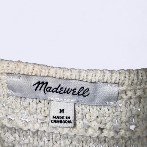 Madewell Cottagecore Crochet Knit Sleeveless Tank Top Cream Medium - Picture 2 of 4